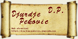 Đurđe Peković vizit kartica